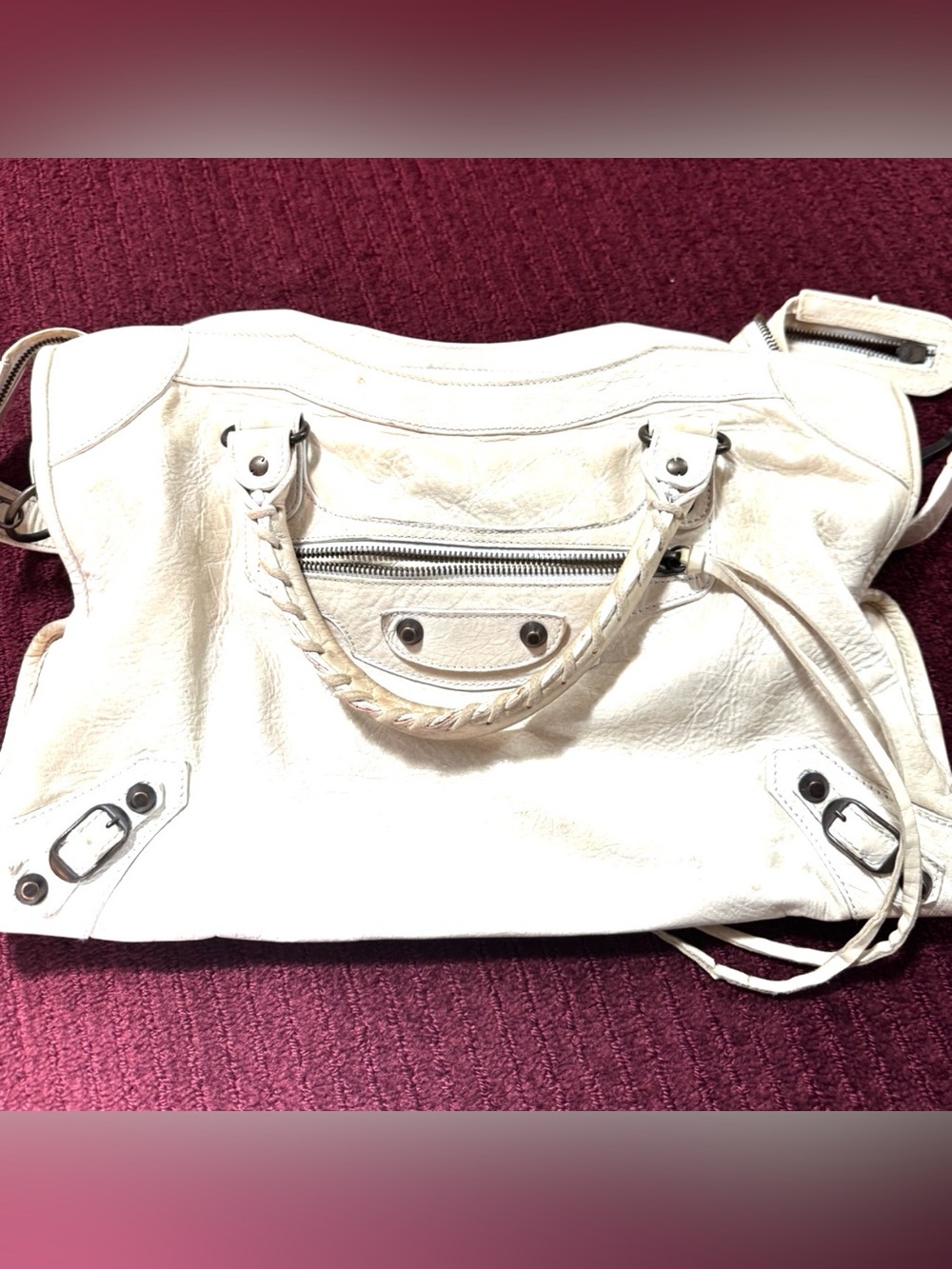 Vintage Balenciaga City Bag - White